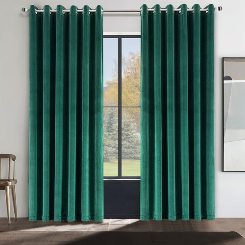 Luxury Heavy Velvet Curtains PAIR of Eyelet Ring Top Fully Lined Ready Made - Picture 37 of 57