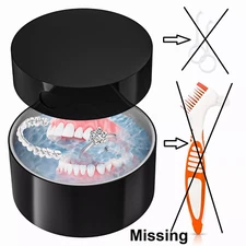 Ultrasonic Retainer Cleaner - 42kHz Portable Ultrasonic UV Cleaner for Dentures