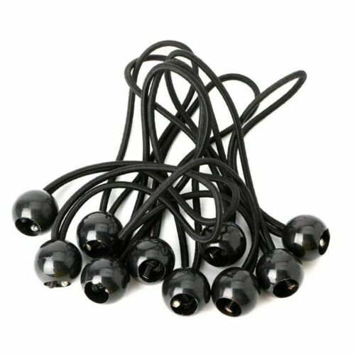 BUNGEE BALLS ELASTIC CORD BLACK SHOCK CORDS TIES TARP TENT CANOPY TARPAULIN 6" - Picture 3 of 18