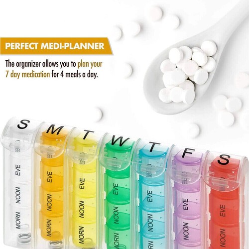 Weekly Pill Box Organizer 7 Day Organizer Case Pop Up Medicine Storage Container - Picture 5 of 12