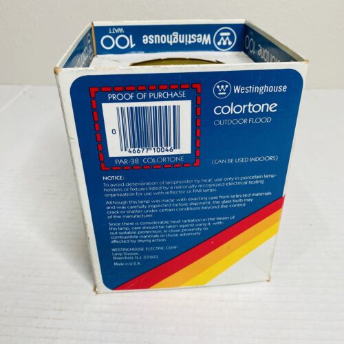 Vtg Westinghouse Color Tone Outdoor Flood Light Bulb 100 Watt NOS Yellow - Picture 5 of 6
