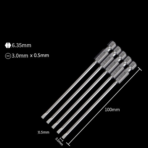 1/4 Hex Shank Flat Slotted Screwdriver Bit Magnetic 50-150mm Impact Drill Driver - Picture 20 of 32