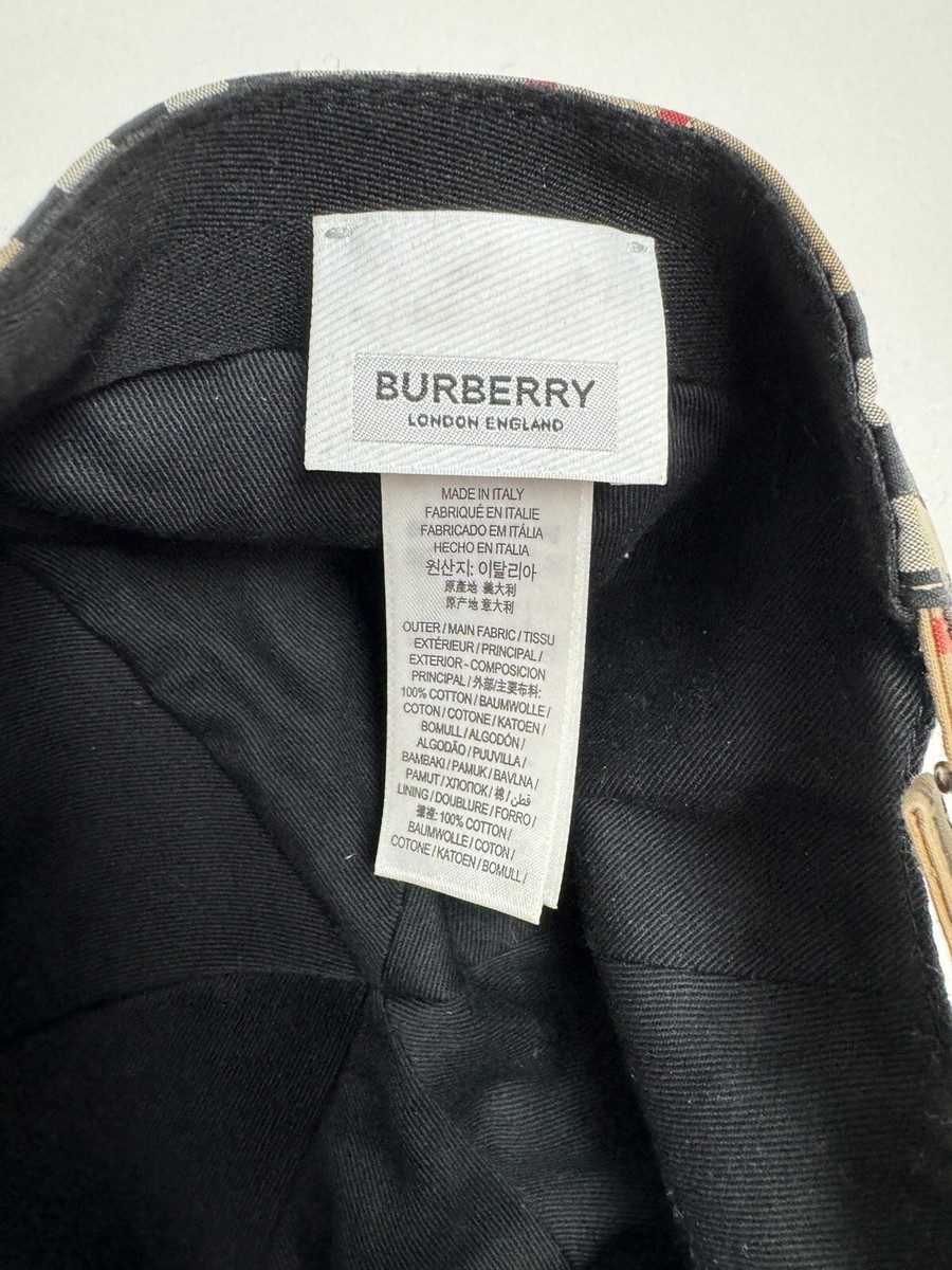 BURBERRY TB Monogram Vintage Check Baseball Cap Size M
