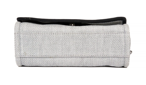 VERIFIED Authentic CHANEL Gray Raffia Small Deauville Messenger Bag - 第 13/23 張圖片