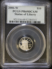 2006-W PLATINUM $10 AMERICAN EAGLE 1/10 OZ PCGS PR69 DCAM 2053.60 per troy oz