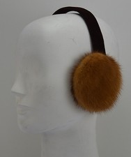 Real Whiskey Mink Fur Earmuffs New