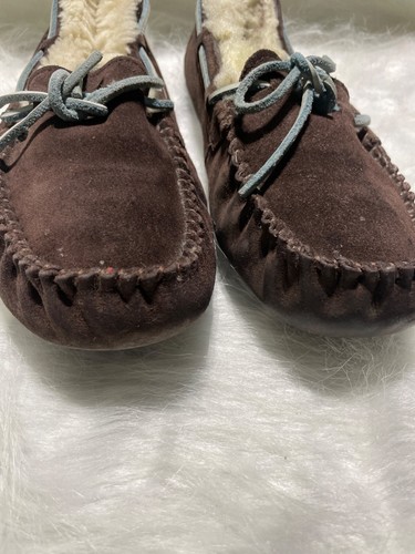 UGG Australia Womens Shearling-Lined Suede Moccasin Slippers Size 8 - Picture 2 of 7