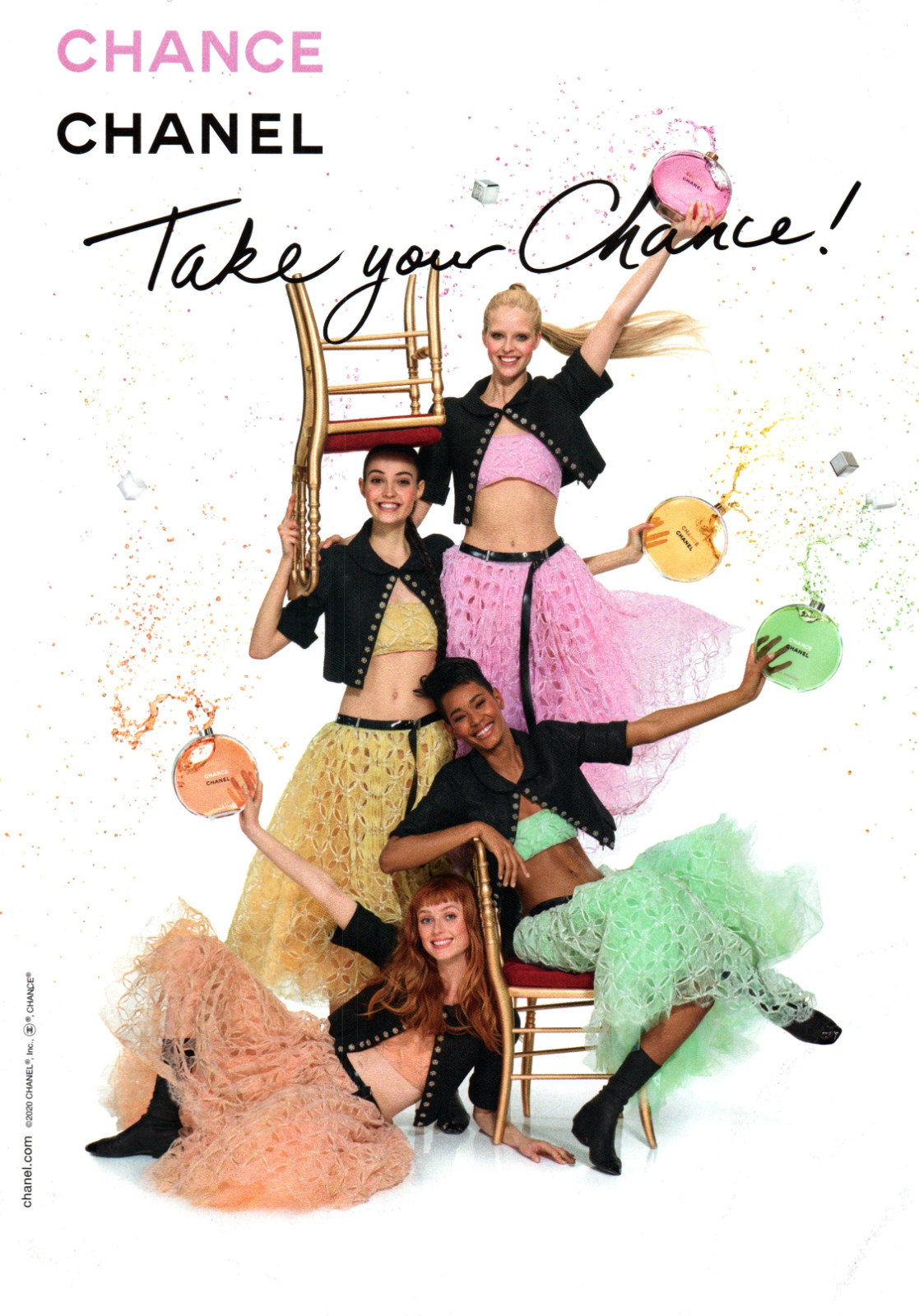 Chance Chanel Take Your Chance Perfume Color Print Ad