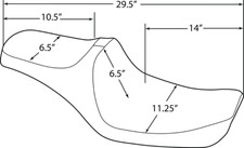 DRAG SPECIALTIES Predator III Seat - Double Diamond - Red Stitching - FXD