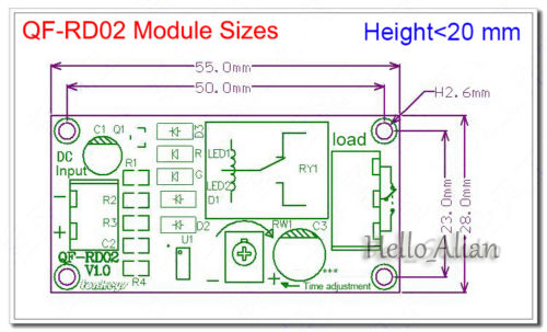 DC 12V NE555 0~60s Adjustable Delay Timing Timer Relay Switch Turn OFF Module - Picture 4 of 6