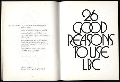 1970 Herb Lubalin, Burns & Co THE FIRST TYPO-GRAPHICS AGENCY Promotional Booklet - Picture 2 of 7