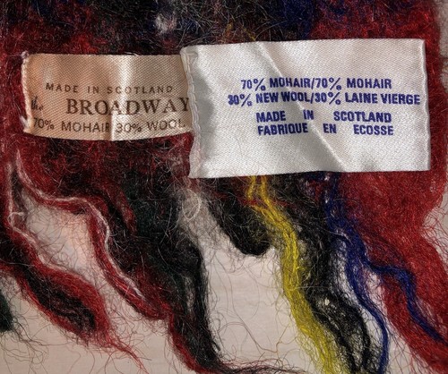 Mohair & Wool Plaid Scotland Made Scarf by Broadway  *BUNDLE & SAVE* - Picture 4 of 4
