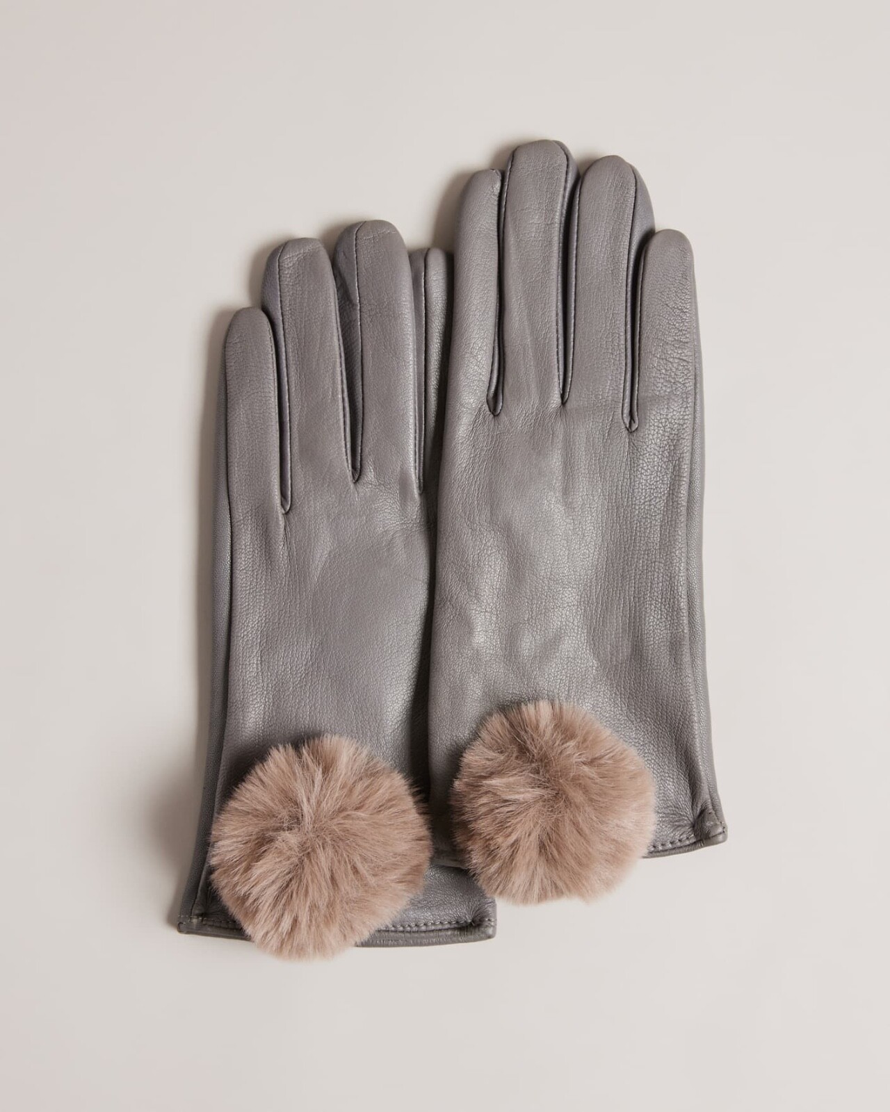 TED BAKER 🎀 Nacy Pom Leather Gloves RRP £75 Size M/L