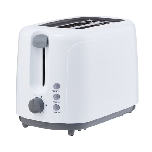 2 Slice Toaster White – Compact Electric Bread Toaster with Browning Control - Picture 4 of 7