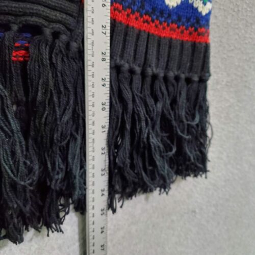 Ralph Lauren Women Sweater Small Black Wool Blend Wrap Cardigan Poncho Fringe - Picture 2 of 11