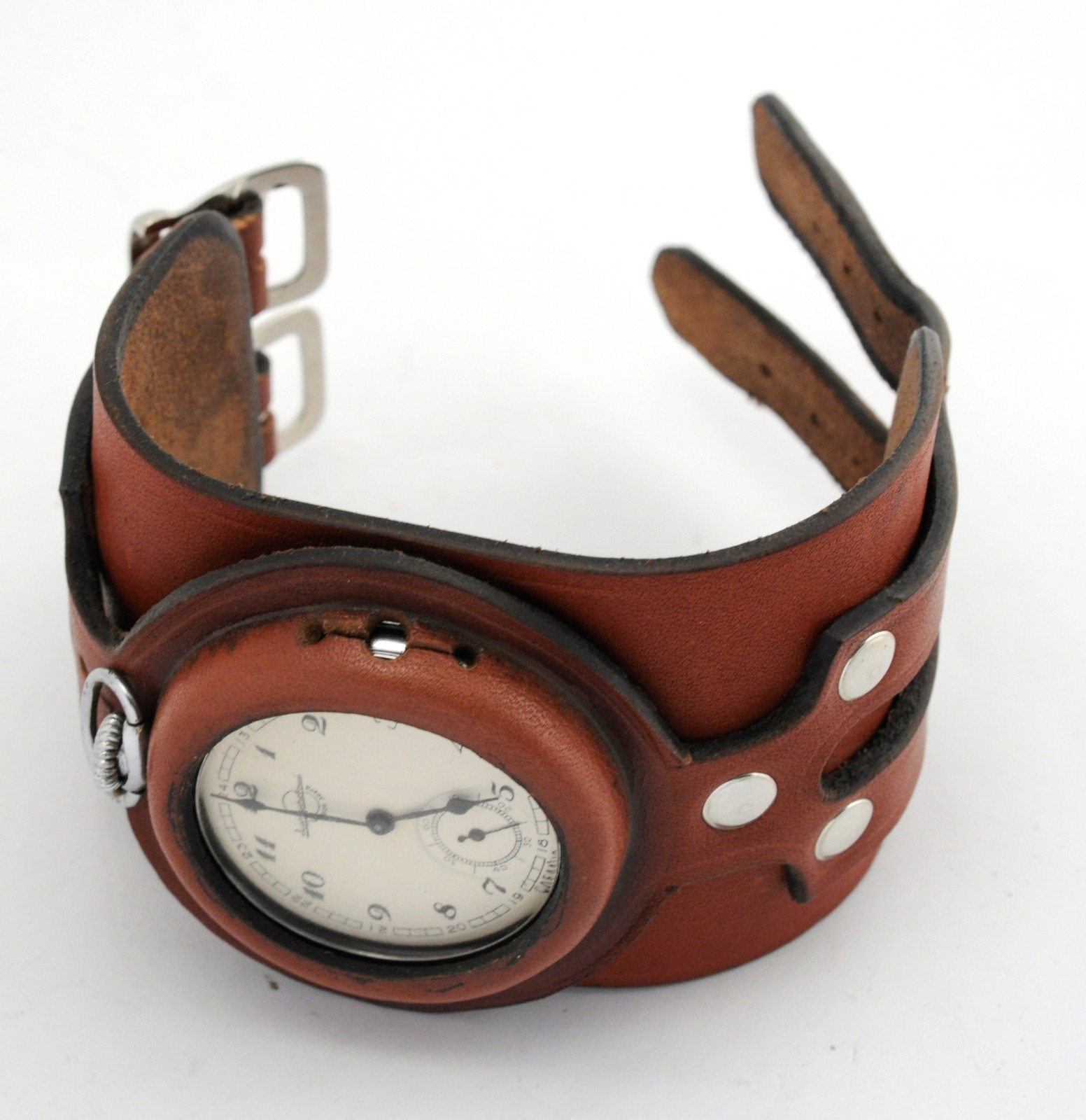 Wristband biker WW1 times NEW LEATHER STRAP BAND WRISTBAND FOR POCKET WATCH 50m Deficyt super cena specjalna, 2022