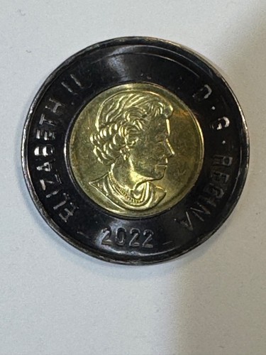 COLLECTABLE 2022 Canada Reign of Queen Elizabeth II BLACK $ 2 Coin - Picture 2 of 2
