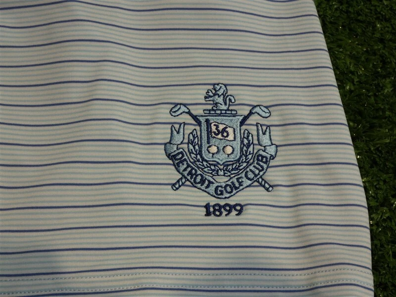 Camisa de golf Cambridge de plumón recto para hombre C.C. Logo azul/blanco mediano Foto 3 de 3