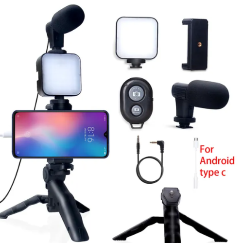 Phone Vlogging Kit for iPhone or Android with Tripod & Microphone YT Tiktok - 第 6/6 張圖片