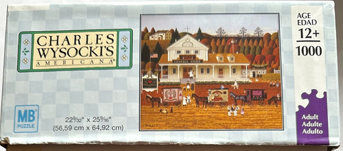 Storin' Up COMP 1000 pc Puzzle General Store Wagons Horses Children Wysocki Dog - Picture 5 of 9