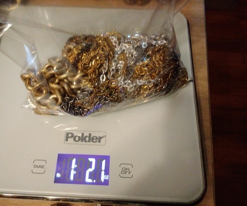 Vtg Now 1.2 lb Mixed Metal CHAIN LOT Thick Thin Short Long Broken Wearable CRAFT - Picture 20 of 21