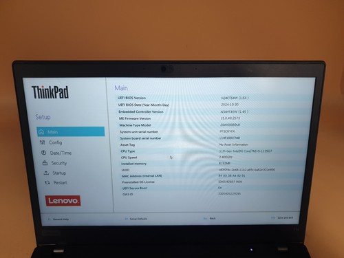 Lenovo ThinkPad T14 Gen 2 14" i5-1135G7 2,4 GHz 8 GB, BIOS BOOT, SL24 - Foto 4 di 11