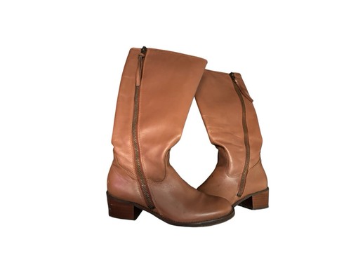 #66 Reba Women Long Boots Size 085M And The Color Is Brown - Picture 1 of 7