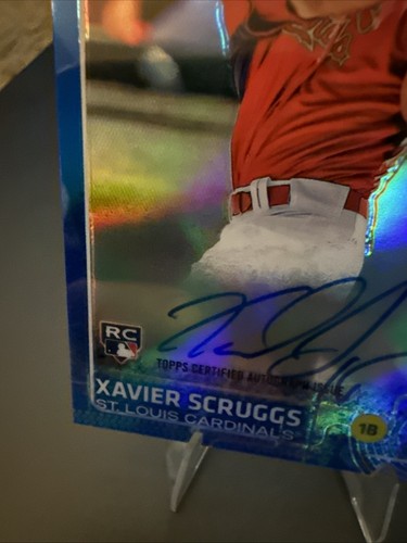 2015 Topps Chrome #AR-XS Xavier Scruggs Auto Rookies Blue Refractors RC #/150 - Imagen 3 de 7