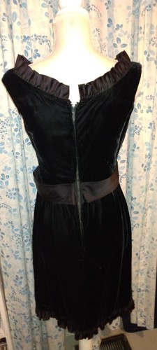 Vintage Velvet Little Black Dress Size 11 - Picture 4 of 8