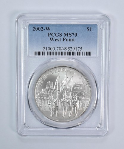 2002-W West Point Commemorative Dollar MS70 PCGS Blue Label *0239 - Picture 1 of 5