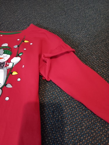 Holiday Time Girls Long Sleeved Christmas Shirt, Size 7/8, Smoke And Pet Free - Picture 4 of 4