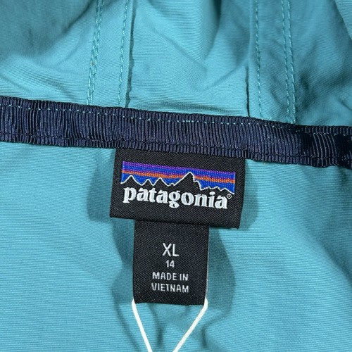 Patagonia Baggies Jacket Youth Kids XL 14 Subtidal Blue Nylon Full Zip New - Picture 5 of 11