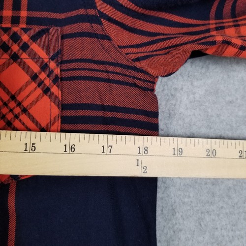 Old Navy Button Up Shirt Women’s Small Multicolor Plaid Lightweight Flannel Fall - Picture 10 of 16