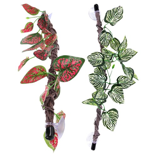  2 Pcs Artificial Plants Vines Lizard Terrarium Climbing Accessories Hanging - Bild 4 von 20