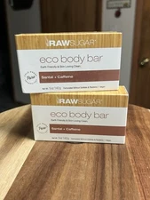 RAW SUGAR Eco Body Bar, SANTAL + CAFFINE  5 oz (Lot of 2)