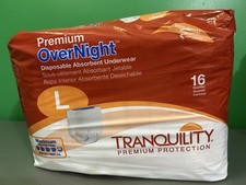 TRANQUILITY Large Premium OverNight Disposable Absorbent Underwear (16 CT) New