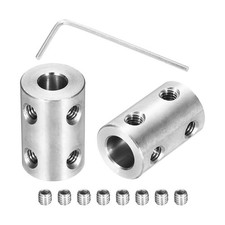 6 Pcs 6.35mm to 8mm Shaft Coupler Connector L22mm x D14mm Rigid Coupling