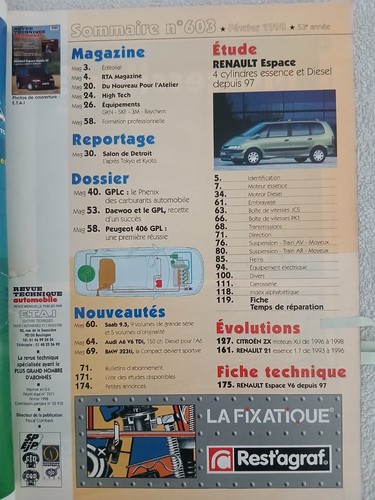 RTA - RENAULT ESPACE Depuis 1997 essence et diesel - ETAI N°603 02/1998 - Imagen 3 de 5