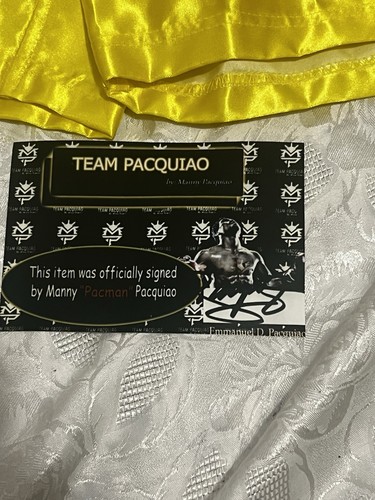 MANNY PACQUAIO Hand Signed SHORTS World Champion Boxing PAC MAN NEW COA - Bild 11 von 24