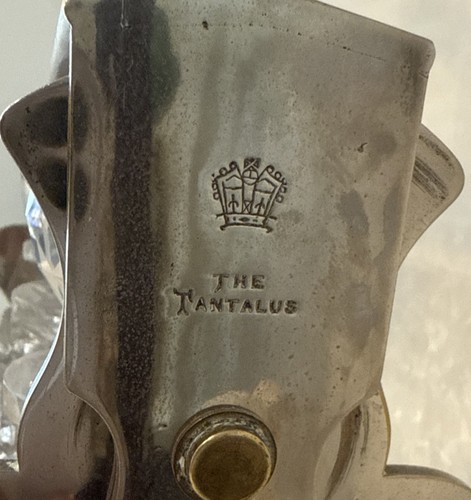 Antique English Silver plate And Crystal Tantalus By Betjemann For Tiffany - Picture 9 of 11