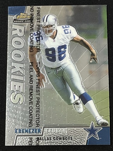 1999 Topps Finest Ebenezer Ekuban #163 Rookie RC Dallas Cowboys With Peel