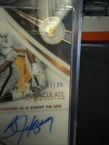2021 Panini Immaculate Collection Bo Jackson Moments AUTO GOLD /35 Raiders - Picture 3 of 3