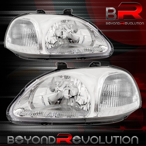 For 1996-1998 Civic Chrome Headlights Clear Corner Signal Bumper Lamps Assembly - Bild 4 von 4