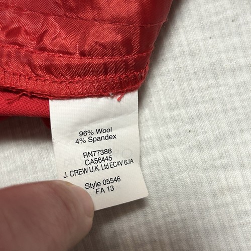 J.Crew Wool Blend Red Suit Pants Women’s Size 4P Tollegno 1900 Italian Fabric - Picture 5 of 7
