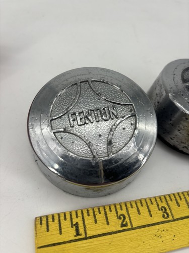Vintage Fenton Wheel Center Caps Aluminum Mag PAIR HOT ROD MUSCLE CAR BOLT ON - Picture 5 of 7