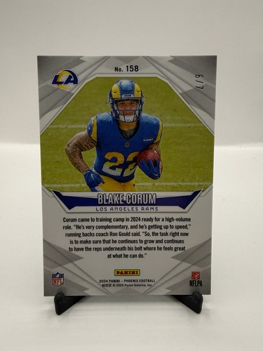 2024 Panini Phoenix Football - Blake Corum Teal Ice /7 #158 (RC) - Picture 5 of 8