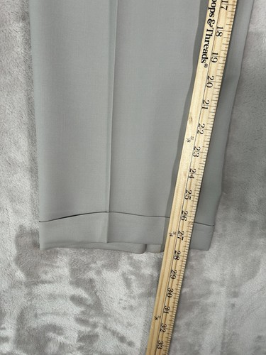 CANALI Current 1934 Cream Beige 100% Wool Luxury Flat Front Pants Trousers - 34 - Picture 18 of 24