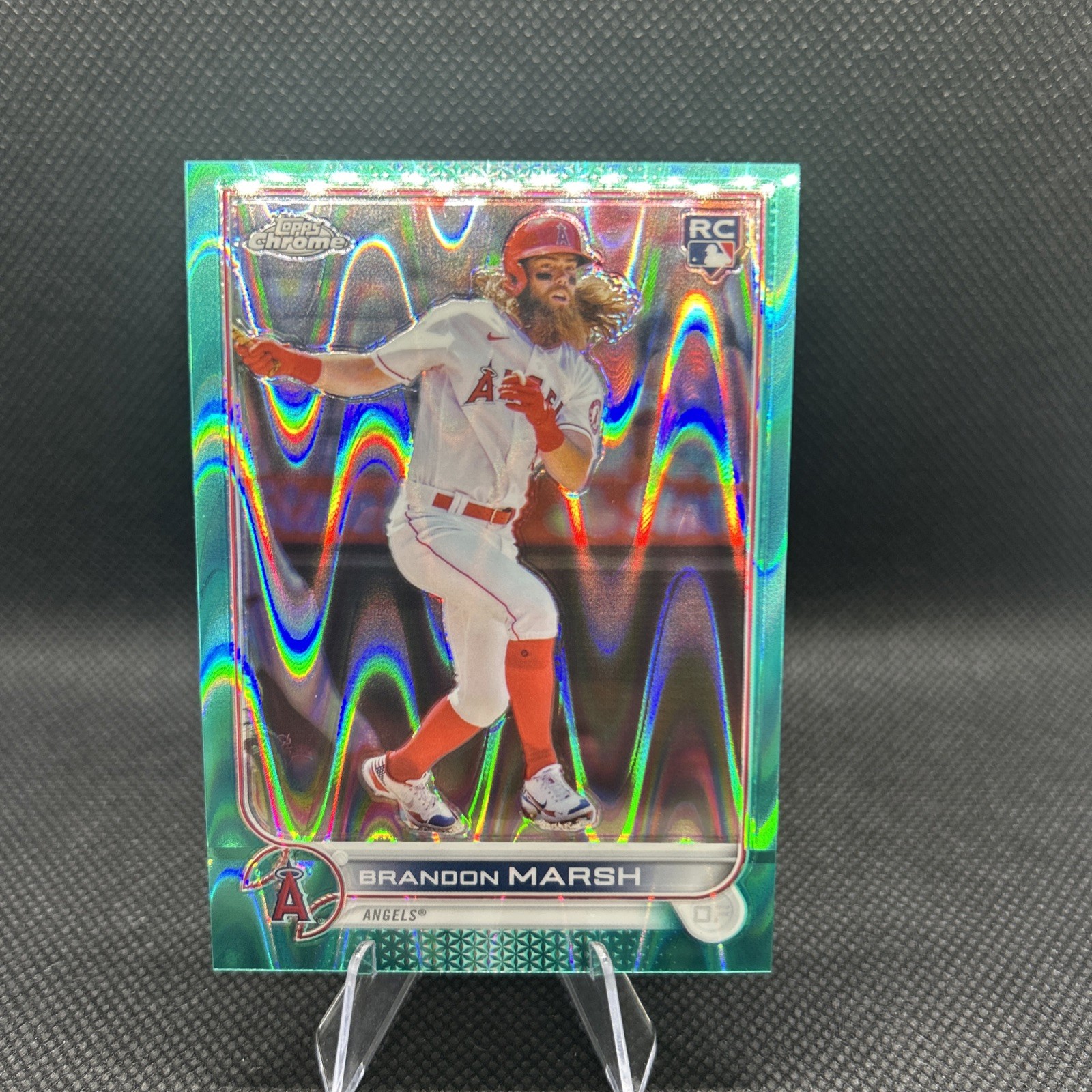 2022 Topps Chrome Brandon Marsh RC #133 Aqua Refractor 122/199 LA Angels