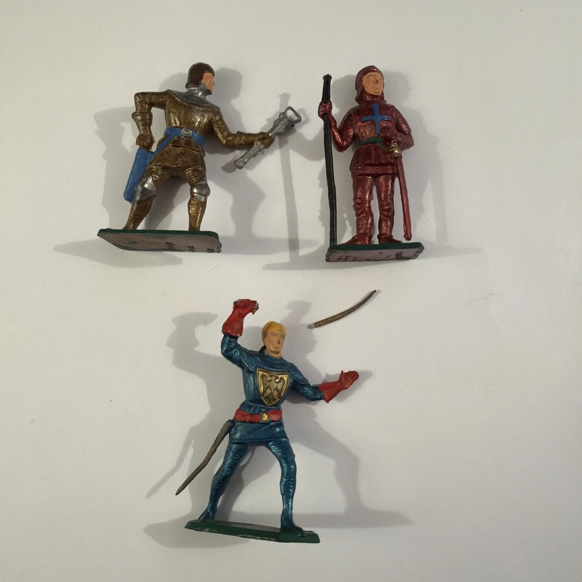 FIGURINE SOLDAT PLASTIQUE starlux chevalier cavalier jeanne d'Arc EUR