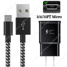 Adapter Fast Charger Micro 3/6/10FT USB Cable Charging Cord For Samsung Android